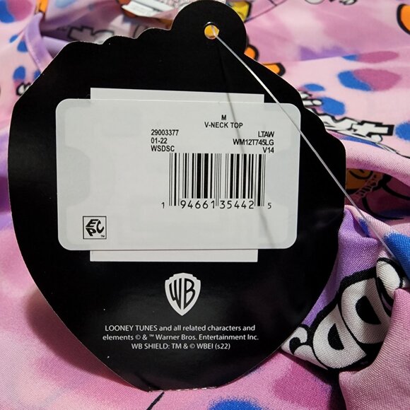 Scrubstar Womens Looney Tunes Tweety Scrub Top Size M Ultra Soft Short Sleeves - Picture 5 of 5